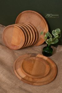 ست دیس گرد و پیش دستی چوب راش