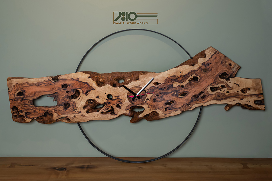 ساعت دیواری رستیک چوبی