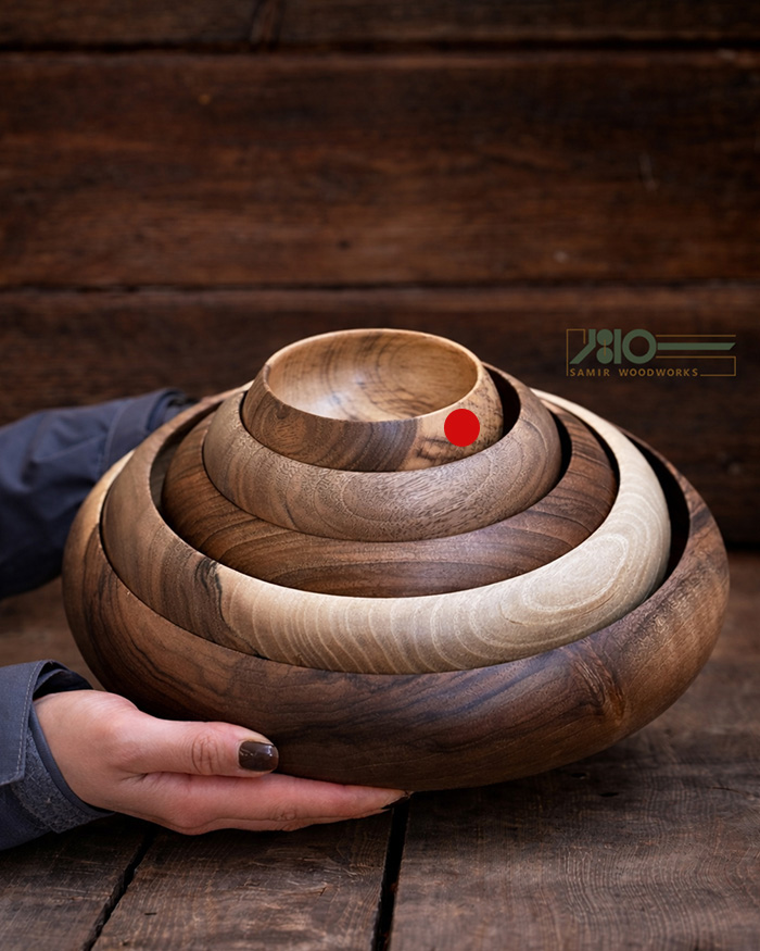 پیاله آجیل چوبی