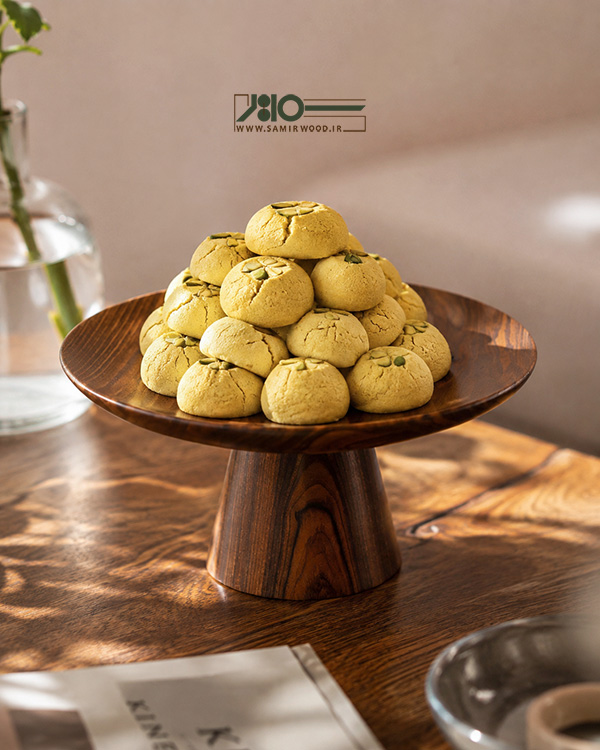شیرینی خوری پایه دار چوبی
